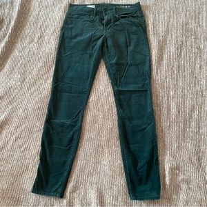 Gap Corduroy Legging Jeans, Emerald Green, Size 26r, Like New